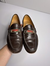 RARE Vintage Gucci Brown Loafers Size US 9.5-10 EU 43 Snaffle Horse Bit