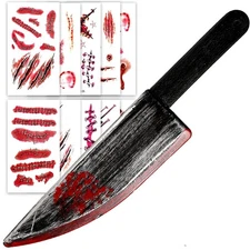Halloween Bloody Plastic Knife, Fake Knife Toy, Knives Weapon Prop for Halloween