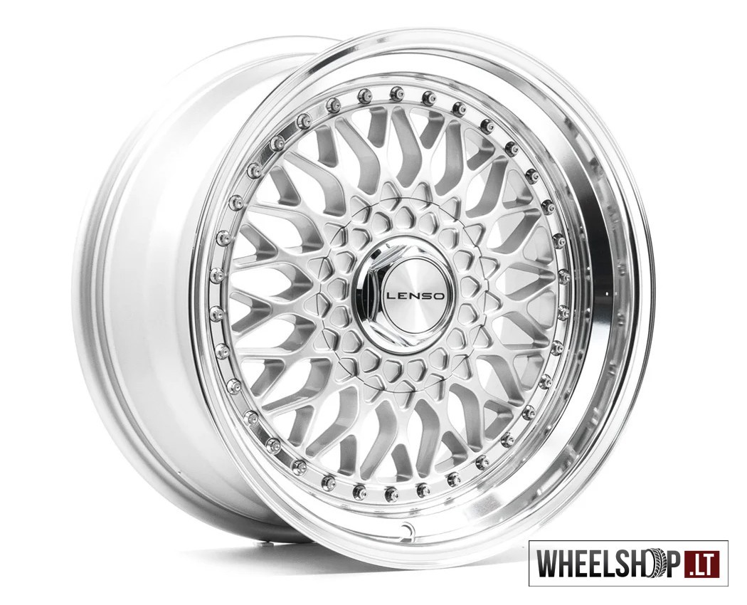 Lenso BSX BMW E30 R17 4x100 alloy wheels 4x 17 inch Silver Lip 7.5