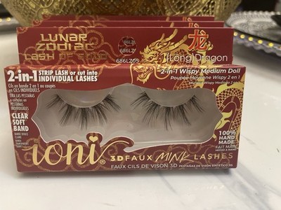 Lot Of  3 Ioni 3D Faux Mink Lashes Dragon Zodiac Rooster Lash Of  Gold Brand New