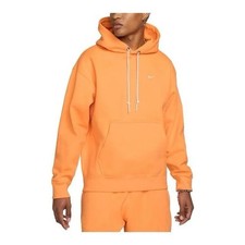 Size Medium - Nike Solo Swoosh Heavyweight Fleece Hoodie Orange Dx1355-836