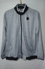 And1 Athletic Jacket Mens XL Zip Front Polyester Gray Silver Pockets