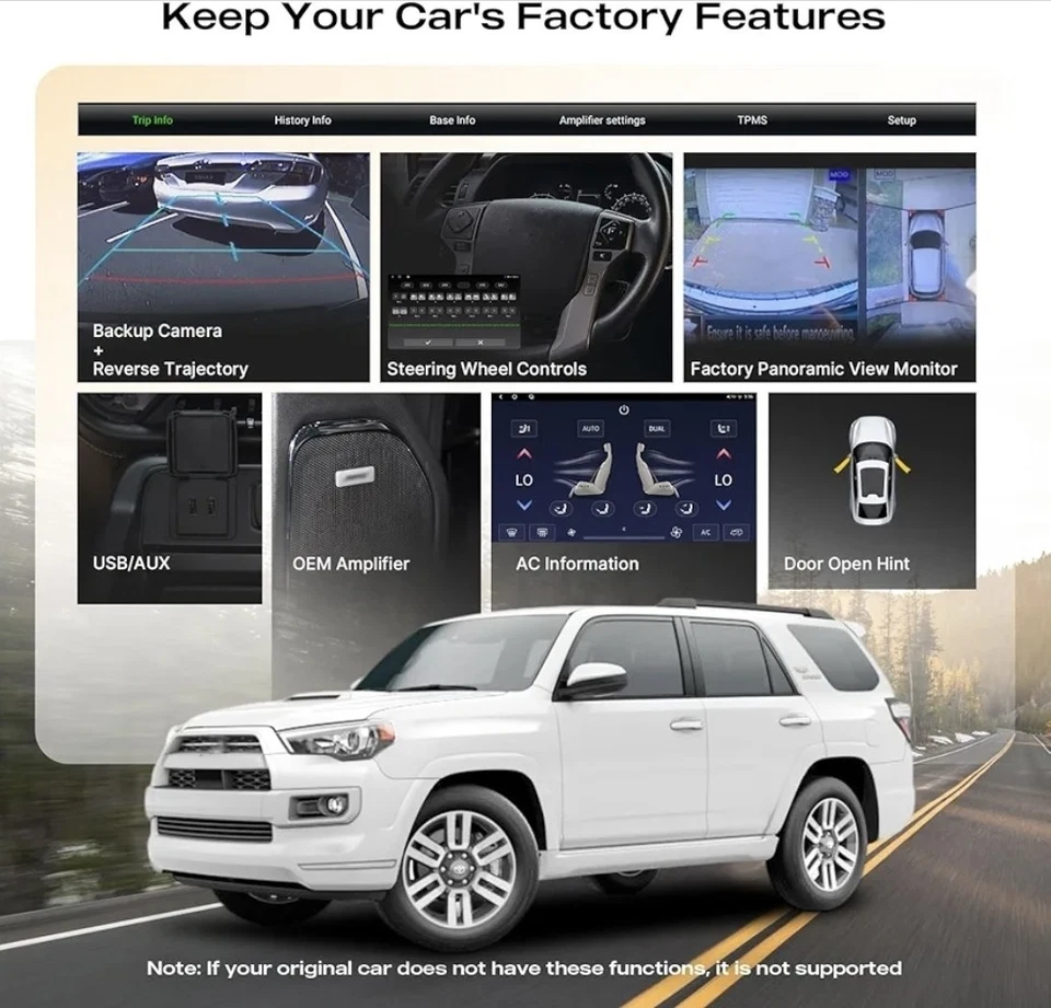 14.6" QLED 8+256GB Firstnav Toyota 4Runner 2010-2023 Apple CarPlay/Android Auto - Image 3 of 4