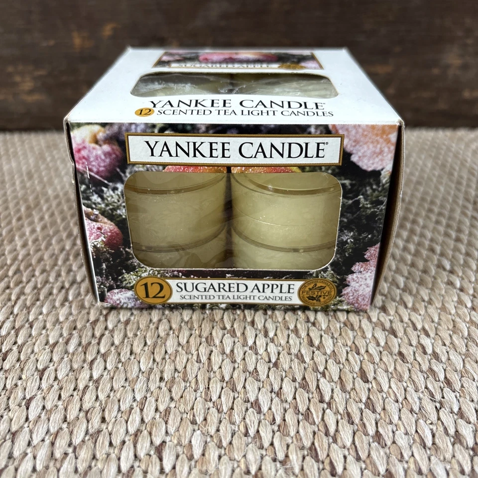 Yankee Candle Sugared Apple Scented Tea Light Candles Open Box Of 10 Retired - Image 1 of 3