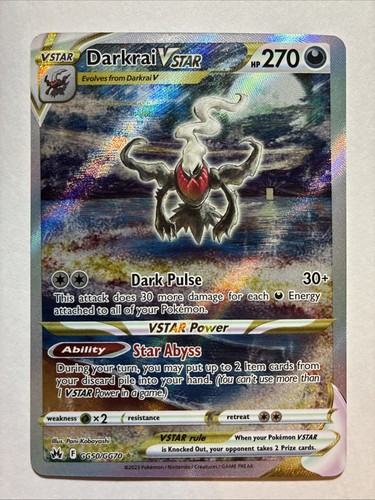 Pokemon Darkrai VSTAR GG50/GG70 Crown Zenith Galarian Gallery UR FA Holo EN 30D