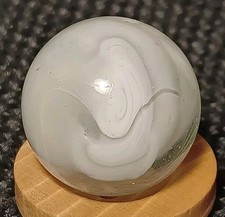 M.F. Christensen Clear Slag Marble. .67" Mint. Nice Pattern