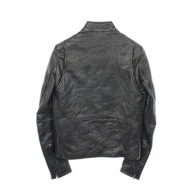 BALENCIAGA single Riders jacket Blouson #44 leather Black Used