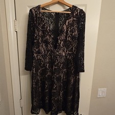 Forever 21+ Black and Nude Lace Dress