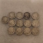 Lot of 13 US Buffalo Nickels 5C Copper Circulated (1920-1930)