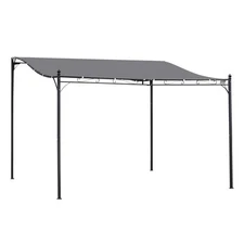 10' x 13' Steel Outdoor Pergola Gazebo Patio Canopy Backyard Garden Gray