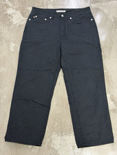 Vintage Polo Jeans Co Ralph Lauren Black Cotton Wide Leg Pants Womens 10 SKU 00