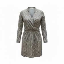 Ellie Kai Women's Dress V-Neck 6 Small Pullover Gray Comfort 3/4 Sleeve Stretch