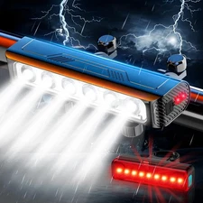 2025 New 4800 Lumens Super Bright Bike Light Taillight for Night Riding,6 LED 80