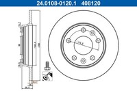 2X Ate 24.0108-0120.1 Bremsscheibe Hinten L/R Passt Zu: Renault Zoe, Zoe/Hatchba