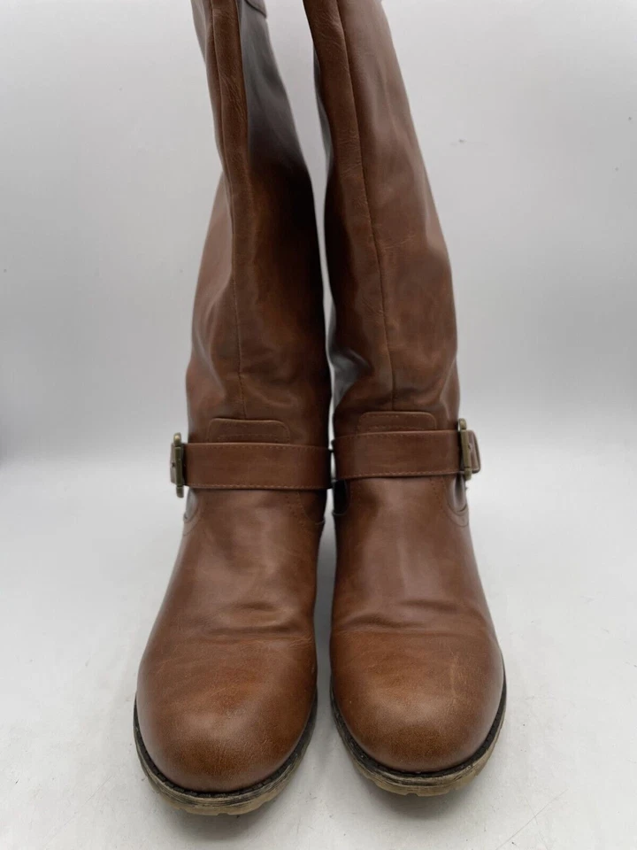 Bota de montar Journee Collection para mujer talla 9,5 M marrón hasta la rodilla cremallera interior Foto 2 de 4