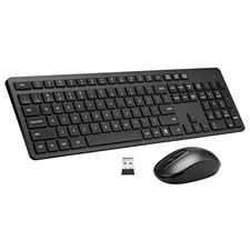 Wireless Keyboard and Mouse Combo, 2.4G Silent Cordless Keyboard Mouse Combo ...