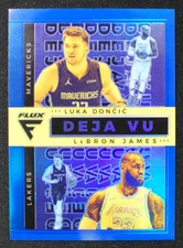 🌟 LUKA DONCIC / LEBRON JAMES - 2020-21 Panini Flux Deja Vu #17 BLUE PRIZM /99