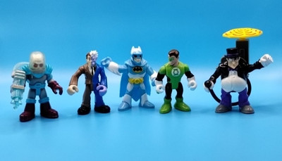 Lot Of 5 Imaginext DC Figures Penguin Two Face Mr Freeze Batman Green Lantern