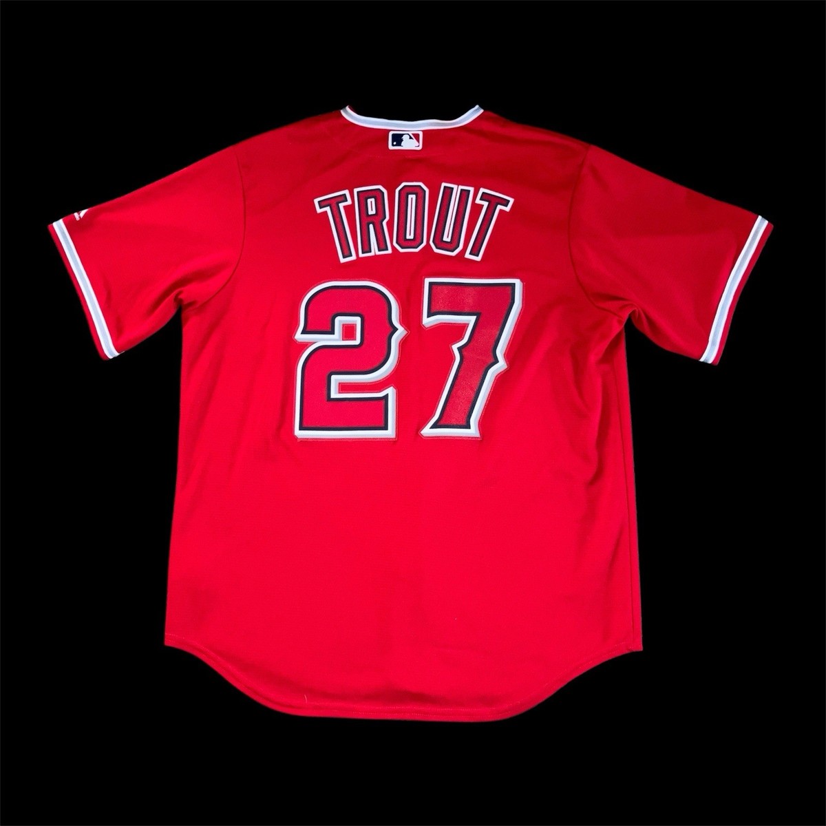 Mike Trout Anaheim Angels 7700 Majestic Jersey Men L Red Alternate