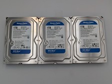 Lot of 3 Western Digital Blue 1TB 3.5" HDD WD10EZEX- TESTED
