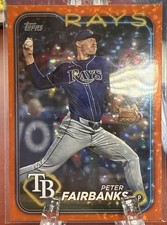 2024 Topps Update Series Peter Fairbanks Orange Foil 125/299 Rays #US321