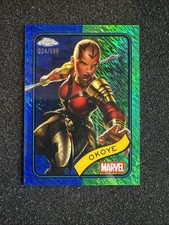 2025 Topps Chrome Marvel Blue & Green Shimmer Refractor /199 Okoye #58
