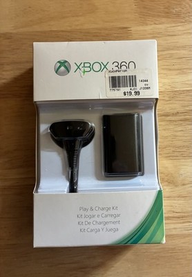 Microsoft Xbox 360 Play & Charge Kit Rechargeable Battery + 9ft USB Cable Black