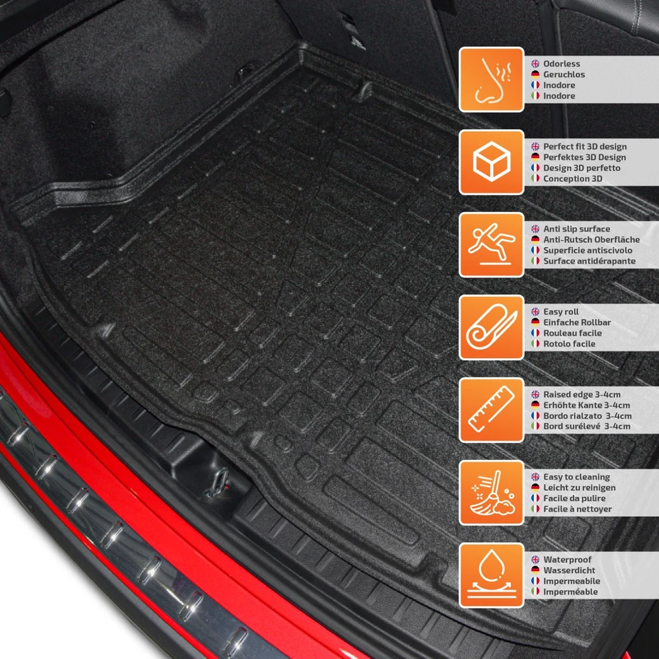 Tapis De Coffre Sur Mesure Pour Fiat Panda 3 312/319 2012-2024 - Photo 3/4