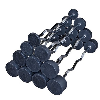 Body-Solid Rubber Coated Fixed Curl Barbell Pack