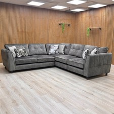 Furniture Village ‘Mariah’ Corner Sofa Moleskin Large Velvet Classic Back NEW