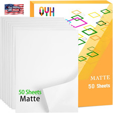 QYH Printable Vinyl Sticker Paper for Inkjet Laser Printer - Matte White Water