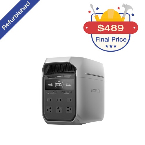 EcoFlow DELTA 3 Plus 1024Wh 1800W Portable Power Station LFP Battery Refurbished