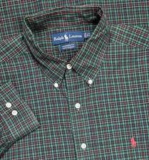 Polo RALPH LAUREN Green Multicolor Plaid Long Sleeve Button Up Shirt 16.5-34/35