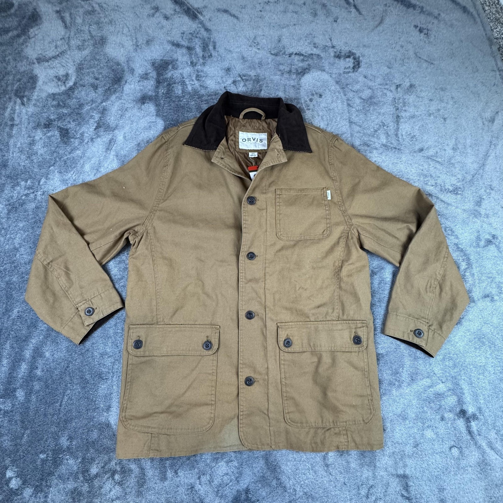 Orvis Barn Jacket Mens Medium Brown Classic Cotton Lined Outdoor Field Coat New