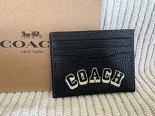 NWT Coach Slim ID Card Case - Black - CAK21 - Leather