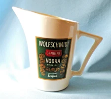 WOLFSCHMIDT GENUINE VODKA ADVERTISING PUB PITCHER 6" SEAGRAM