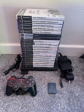Sony PlayStation 2 PS2 Slim Console Bundle 1 Controller 20 Games Tested Working