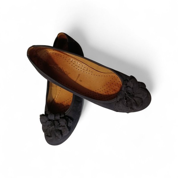 Women Gabor Heels Navy Suede 38.5 #7SFJ