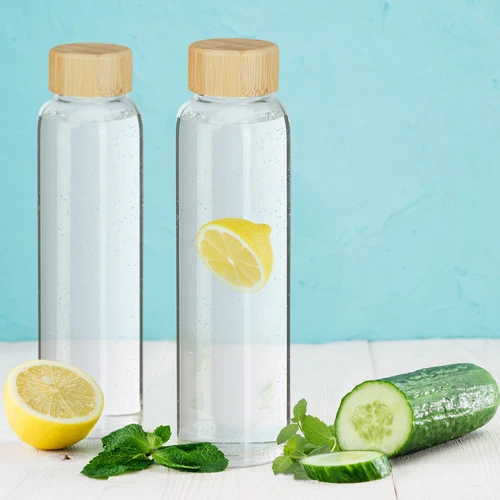 Botella de agua botellas reutilizables 500 ml ligera cantimplora de vidrio - Imagen 2 de 9