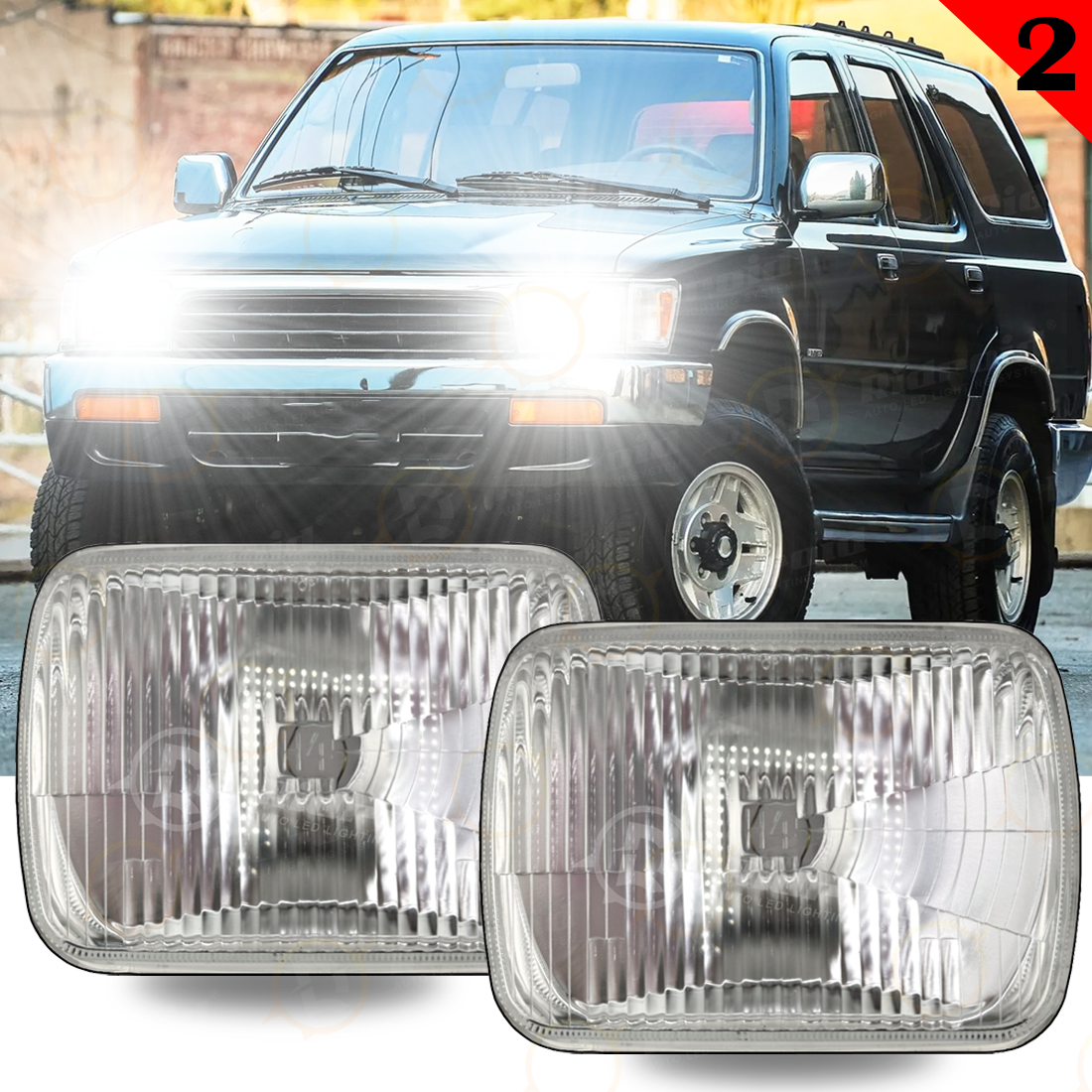 for Toyota Pickup 1982-1995 Hardbody Truck Pair 5x7 7x6inch Led Headlights