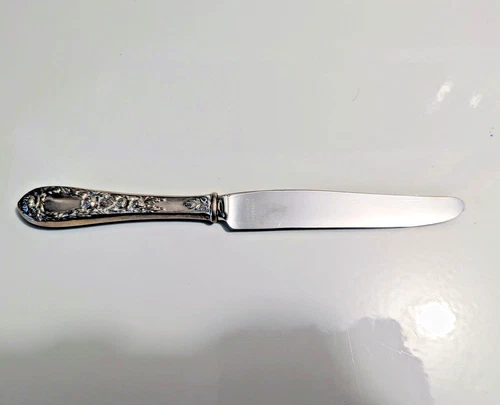 S. Kirk & Son Sterling Silver Rose New French Hollow 1937 Knife 9 1/8" No Mono