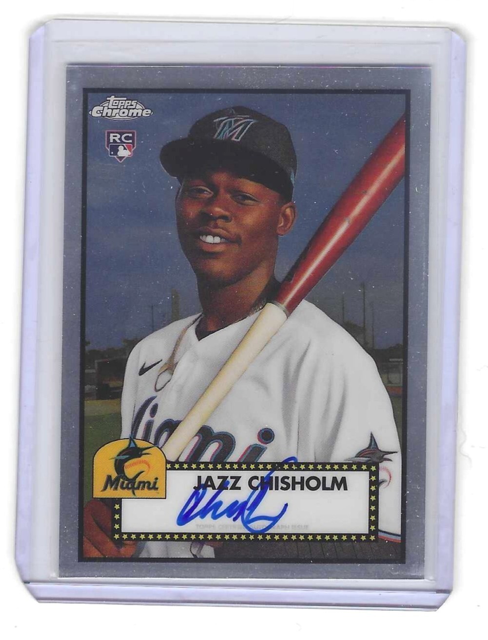 Jazz Chisholm 2021 Topps Chrome Platinum Anniversary Rookie Auto #PA-JZC Mint