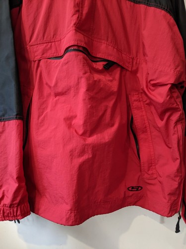Vintage Structure Sport (Medium) Anorak Windbreaker Pullover Hooded Jacket Red - Picture 4 of 20