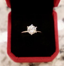 2CT Moissanite Engagement Ring Size 7 925 Silver with Certification