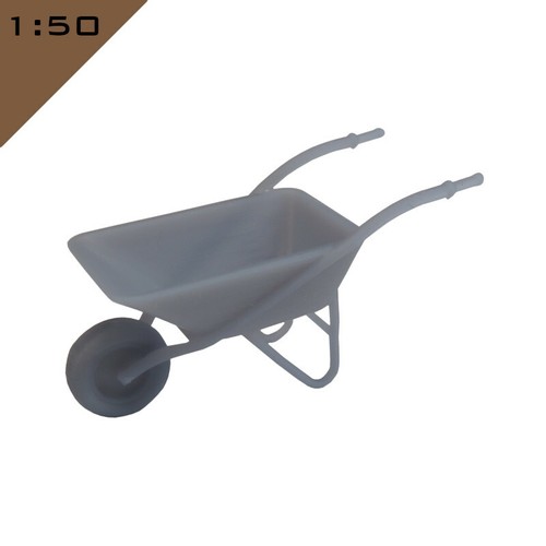 2x 3D printed STEEL WHEELBARROW 1:50 Model Miniature Diorama Scenery - Picture 2 of 6