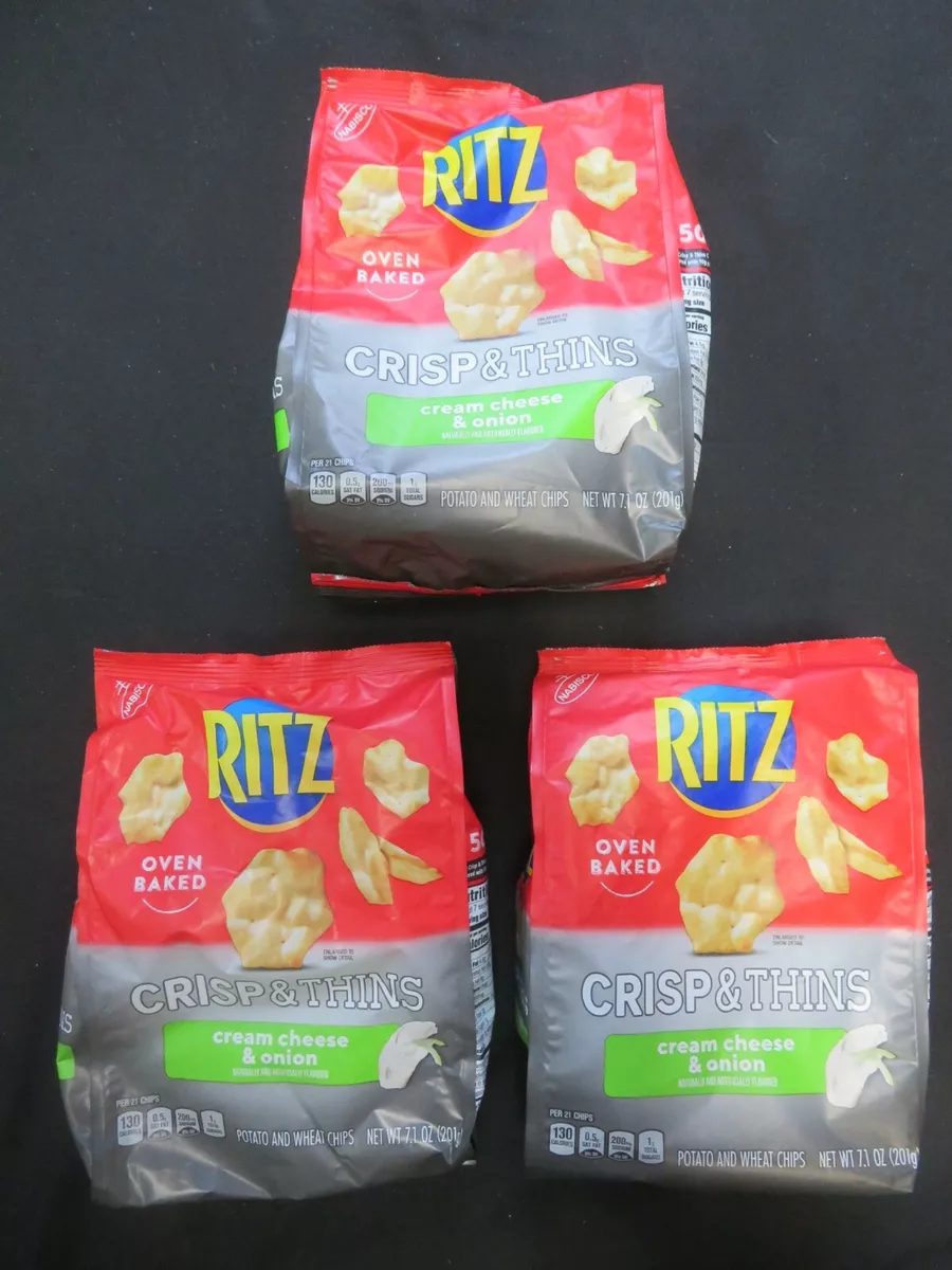 RITZ Crisp and Thins Cream Cheese and Onion Chips, 7.1 oz