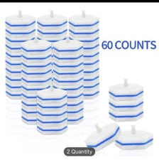 60PC Toilet Bowl Wand Refills, Disposable Toilet Brush Heads, Wall Mounted Toile