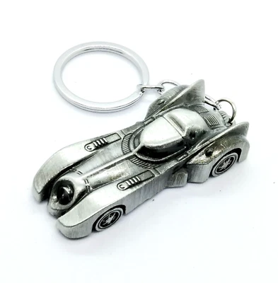 BATMOBILE KEYCHAIN Silver Batman Metal Car Comic Superhero Key Chain/Keyring - Image 1 of 4