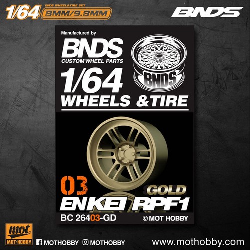 Mot Hobby BNDS . ABS Plastic 1/64 Wheel and Tire Sets - GUN METAL - Select Optio - Picture 13 of 34
