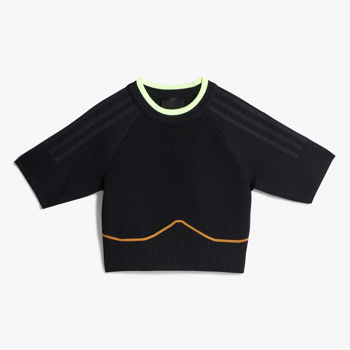 Adidas Women's Ivy Park Black Mesa Knit Crop Top Size xs GV4832